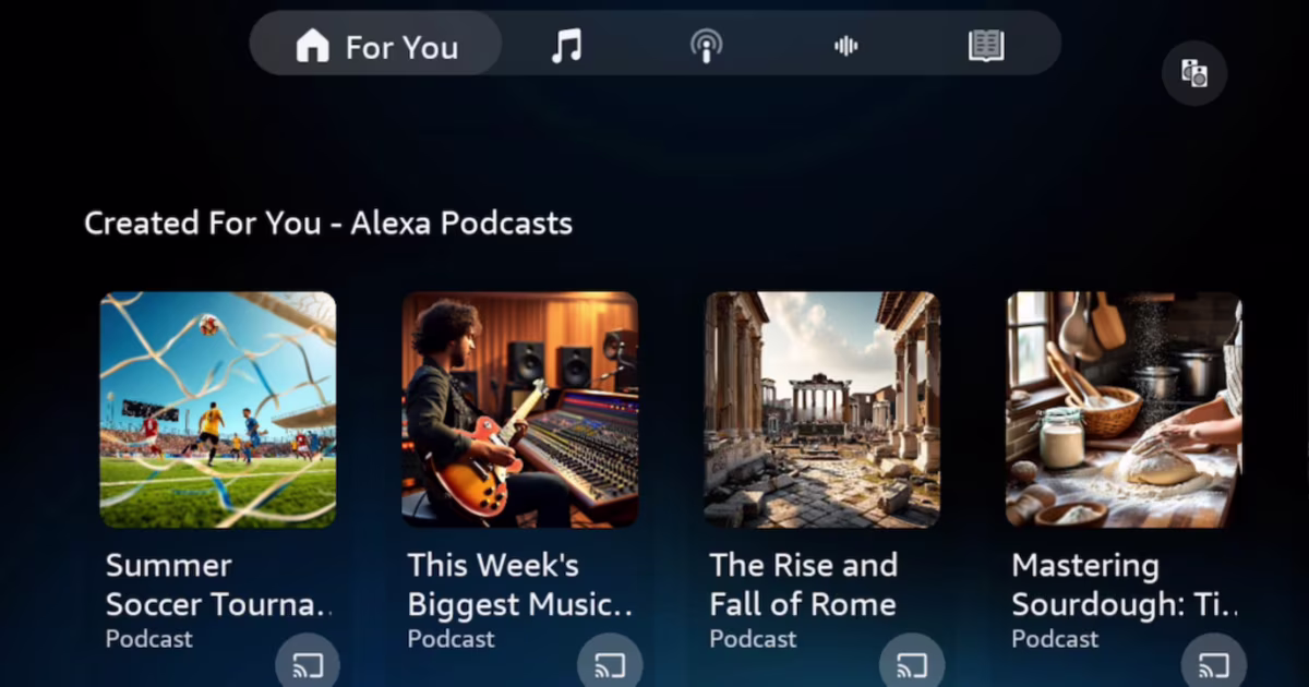 Amazon-ის ახალი Alexa+ ფუნქცია პოდკასტების ეპიზოდებს დააგენერირებს